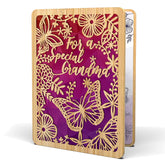 Mothers Day Card For Grandma - | Made From Real Bamboo | 6" X 4.5" - 1 Pack (Envelope Included) | Laser Cut, Spring Themed Grandma Mothers Day Card | Nana Mothers Day Card