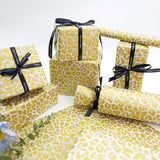 Golden Leopard Wrapping Paper 60 Sheets 20X14In Uitable For Birthdays, Thanksgiving, Halloween, Christmas And Other Holidays And Party Gift Packaging. ? (Golden)
