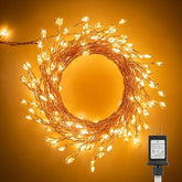 10FT Plug In Fairy Lights 200 LED Warm White Cluster String Lights Waterproof Copper Wire Firecracker Lights for Bedroom Wedding Decor
