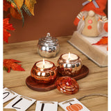 Pumpkin Shaped Candle, Fall Farmhouse Decoration, Autumn Pumpkin Spice Scented Set, Thanksgiving Candle Gift(3 X 4.5Oz)
