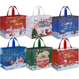 6Pcs Extra Large Christmas Gift Bags, 15.7'' X 14.2''X 5.9'', Christmas Tote Bags With Handles, Non-Woven Reusable Shopping Bag For New Year, Xmas'S Party Supplies Decorations