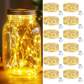 12 Pack Led Fairy Lights Battery Operated, Mini Twinkle String Lights Battery Powered Waterproof For Christmas Mason Jar