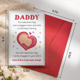 Cute Dad First Valentine'S Day Card From Baby, Happy First Valentine'S Day Card As Dad, Daddy 1St Valentines Cards From Son Daughter