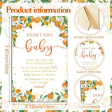 321 Pcs Orange Baby Shower Game Supplies For Girl Or Boy 5 Set Include 50 Activity Cards 20 Pencils 1 Don'T Say Baby Sign 50 Clothespins For Price Is Right Prediction Bingo Game Party Decor