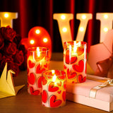 Valentine Led Flameless Candles Romantic Heart Battery Operated Pillar Candles For Romantic Night Valentine'S Day Gifts Proposal Anniversary Festival Gift Table Centerpiece Decor(Heart)