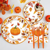 Thanksgiving Paper Plates and Napkins Set 80 Pcs Fall Disposable Tableware for 20 Guests