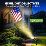 6 Pack Solar Garden Spot Lights Waterproof Warm White Outdoor Pathway Wall Lights