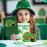 St Patricks Day Cards,St Patricks Day Cards With Envelopes,St Patrick'S Day Cards,Lucky Clovers 3D Greeting Card,Happy St. Patrick’S Day Card For Kids, Good Luck, Get Well