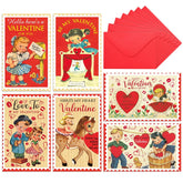 48 Sets Mini Vintage Valentines Day Cards With Envelopes Cute Valentine'S Day Greeting Cards Assortment Retro Couple Love Postcards For Adults Lovers Boyfriend Girlfriend (Cute)