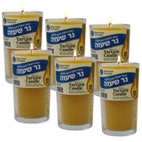 Glass Beeswax Candle - 48 Hour Burn Time | Yahrzeit Candle For Memorial, Yahrtzeit, Yizkor, And Yom Kippur | 100% Beeswax Jar Candles - 6 Pack