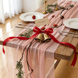 Fresh Salmon Cheesecloth Table Runner 120 in Fall Party Home Decorations
