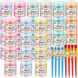 9 Pcs Sidewalk Chalk Paint Kit Non Toxic Paint Washable Powdered Chalks Mix In Water 9 Vibrant Colors With Paintbrush For Creative Sidewalk And Chalkboard Fun