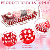 50 Pcs Valentine'S Day Charcuterie Boxes With Clear Lids, Heart Cookie Boxes With Window, Disposable Food Containers Candy Treat Gift Tins For Sandwich, Cookie, Sushi, Cake Slice