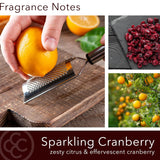 Colonial Candle Sparkling Cranberry Scented Candle, 2-Wick Natural Soy Blend Wax Candle Infused with Essential Oils, 14 oz Apothecary Glass Jar Candle - Made in The USA