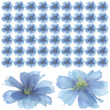 100Pcs Cherry Blossom Fake Flower Heads Bulk For Diy Hair Accessories Kit Floral Craft Supplies Wedding Party Decoration Blue Artificial Flower Heads