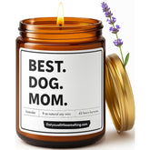 Best Dog Mom Scented Candle | Lavender Vanilla | 100% Soy Wax | Long Burn Time - Dog Mom Gifts For Women, New Puppy Funny Present Idea For Pet Lover, Fur Mama Gift For Christmas Or Birthday