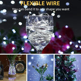 20 Pack Battery Operated Fairy Lights 6.6FT 20 LED White Firefly String Lights Silvery Copper Wire for Wedding Party Mason Jar Christmas Bedroom Decor