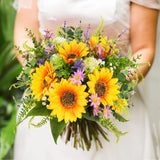 Sunflowers Artificial Flowers Bouquets Spring Flowers Artificia Fake Wildflowers Silk Cemetery Flowers Arrangements For Home Kitchen Office Table Centerpieces Wedding Party Grave Decor