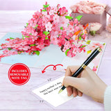 Pop Up Anniversary Card - 3D Cherry Blossom Robins Couple Pop Up Greeting Card With Envelope, Blank Insert, Romantic Valentine Wedding Birthday Gift For Her Him Couple Husband Wife