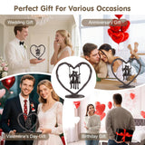 Iron Anniversary Wedding Gifts For Wife/Her/Him/Husband,Wedding Gifts For Couples,Birthday/Valentine'S Day/6Th Anniversary Keepsake,Handcrafted Iron Couple Statue Decor,Heart Sculpture/Figurine