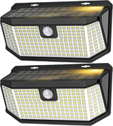 2 Pack 182 LED Solar Motion Sensor Lights 2500LM IP65 Waterproof Outdoor Security Lights