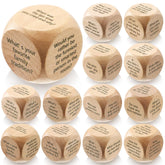 12 Pcs Conversation Starter Ice Breaking Team Games Ice Breaking Dice Game For Adults Team Building Work Office(Wood Color)