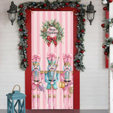 Christmas Nutcracker Door Cover, Pink Glitter Xmas Wreath Decoration Doorway Door Curtains Banners Backdrop Background Decor For Indoor Outdoor, Christmas Party Decorations, 35 * 79 Inch