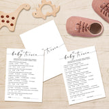 Baby Shower Game - Baby Trivia Game Cards For New Parents, New Mom & Dad Card, Gender Reveal Boy Or Girl, 30 Set Minimalist Baby Shower Party Supplies -06