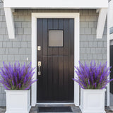 Artificial Lavender Flowers 12 Bundles Outdoor Uv Resistant Fake Flowers No Fade Faux Plastic Plants Garden Porch Window Box Decorating (Purple)