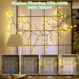 Enchanted Willow Vine Lights With Lily Of The Valley Artificial Flowers,6Ft 96 Led Tree Branch Lights For Wall,8 Modes Lily Of The Valley Lamp With Remote Timer,Christmas Decor For Bedroom Home
