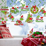 Christmas Party Decorations - 38Pcs Red Green Hanging Swirls Foil Swirl Ceiling Hanging Decorations Merry Christmas Banner For Xmas Holiday Baby Shower Birthday Supplies