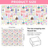 Birthday Wrapping Paper Sheet, 12 Sheets Folded Flat Gift Wrapping Paper, 4 Styles Happy Birthday Gift Wrap With Balloons, Candles, For Birthday Party, Baby Shower And Holiday, 19.7" X 27.5" Per Sheet