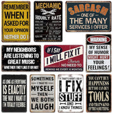 10Pcs Funny Vintage Metal Tin Signs, 12X8 Inch Humor Wall Art For Man Cave, Garage Or Basement Decor, Great Gift For Dad, Father’S Day Or Birthday