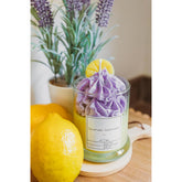 Lavender Lemonade Scented Soy Candle, 12 Oz, Hand-Piped Dessert Design, 60+ Hour Burn Time