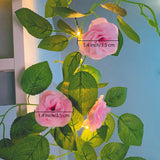 70 Led Artificial Rose Flower Garland With Lights Battery Operated With Timer & 8 Modes, 5.9 Ft Pink Flower Garland String Fairy Lights For Wedding Arch Party Garden Table Centerpiece Decor