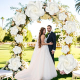 Giant Paper Flowers Artificial Large Paper Flower Decoration For Handcrafted Wall Backdrop Christmas Mexican Wedding Graduation Bridal Shower Birthday Party Supplies(White,12 Pcs)