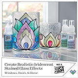 Gallery Glass Iridescent Stained Glass Paint, Violet/Green/Blue 2 fl oz Brilliant Iridescent Finish Paint, Perfect For Easy To Apply DIY Arts And Crafts, 19670