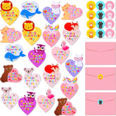200 Pcs Mini Valentine'S Day Cards Assortment Bulk Classroom Exchange For Kids Greeting Animal Box Foldable Love Heart Greeting Cards With Envelopes And Stickers