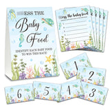 Find The Baby Food Party Games, Under The Sea Baby Shower Game Set (1 Standing Sign + 20 Answer Cards + 6 Number Cards), Ocean And Sea Name The Food Game, Party Favors Decorations(05)