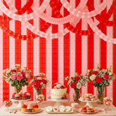 12 Pcs Valentine'S Day Garland Streamers 9.84 Ft Four Leaf Clover Paper Chain Garland Pink And Red Paper Chains Banner For Wedding Baby Bridal Shower Engagement Party Backdrop Decor
