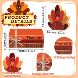 4 Pcs Thanksgiving Turkey Decor Wooden Turkey Tiered Tray Decor Thanksgiving Book Stack Bundle Farmhouse Turkey Sign Rustic Fall Decor For Home Thanksgiving Table Centerpiece Shelf(Cute)