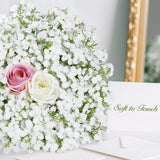 Babys Breath Artificial Flowers Bulk 20Pcs, Real Touch Faux Flower Flores Fake Babies Breath Long Stem For Tall Vase, White Bridal Bouquet, Wedding Reception Decor, Indoor Home Party Floral Decoration