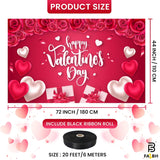 Pink Happy Valentines Day Banner - Xtralarge, 72X44 Inch | Valentines Day Backdrops For Valentines Day Decorations, Valentines Banner, Valentines Decorations