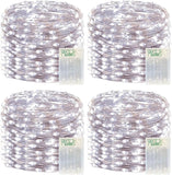 4 Pack Battery Operated Fairy Lights 20FT 240 LED Cool White Twinkle String Lights Waterproof Indoor Outdoor Christmas Bedroom Dorm Classroom DIY Decor