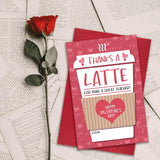 Sweet Teacher Valentines Day Card, Coffee Thank You Card For Teacher, Teachers Valentines Day Cards From Students, Appreciation Gifts For Teachers, Thanks A Latte Valentine Cards