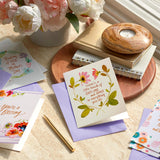 Hallmark Religious Mother's Day Card Assortment (16 Cards with Envelopes) Purple, Teal and Orange Flowers