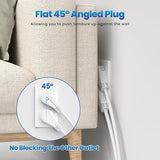 Power Strip with 4 ft Cord and 5 AC Outlets Plus 1 Widely Spaced Outlet and Flat Plug