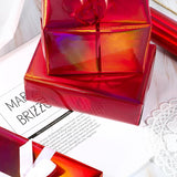 Red Wrapping Paper Roll - Holographic Iridescent Wrapping Paper For Birthday, Chritsmas, Holiday - 17 Inches X 32.8 Feet (47.23 Sq.Ft.)