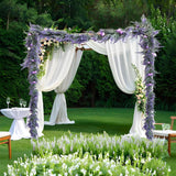 Artificial Lavender Flower Garland - 5.9Ft Fake Wisteria & Silk Flower Hanging Vines For Home, Wedding Arch, Garden, Party Wall Table Decor, All-Season Indoor/Outdoor Use (Purple)