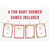 Bbq Baby Shower Games - Babyq Bingo, Find The Guest, What'S In Your Phone, Who Knows Mommy Best - 25 Games Each, Printed Front And Back, 1 Game Per Side
